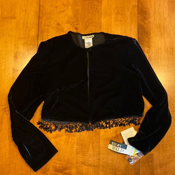 After Dark Velour Evening Jacket w shoulder pads - Picture 1 of 5